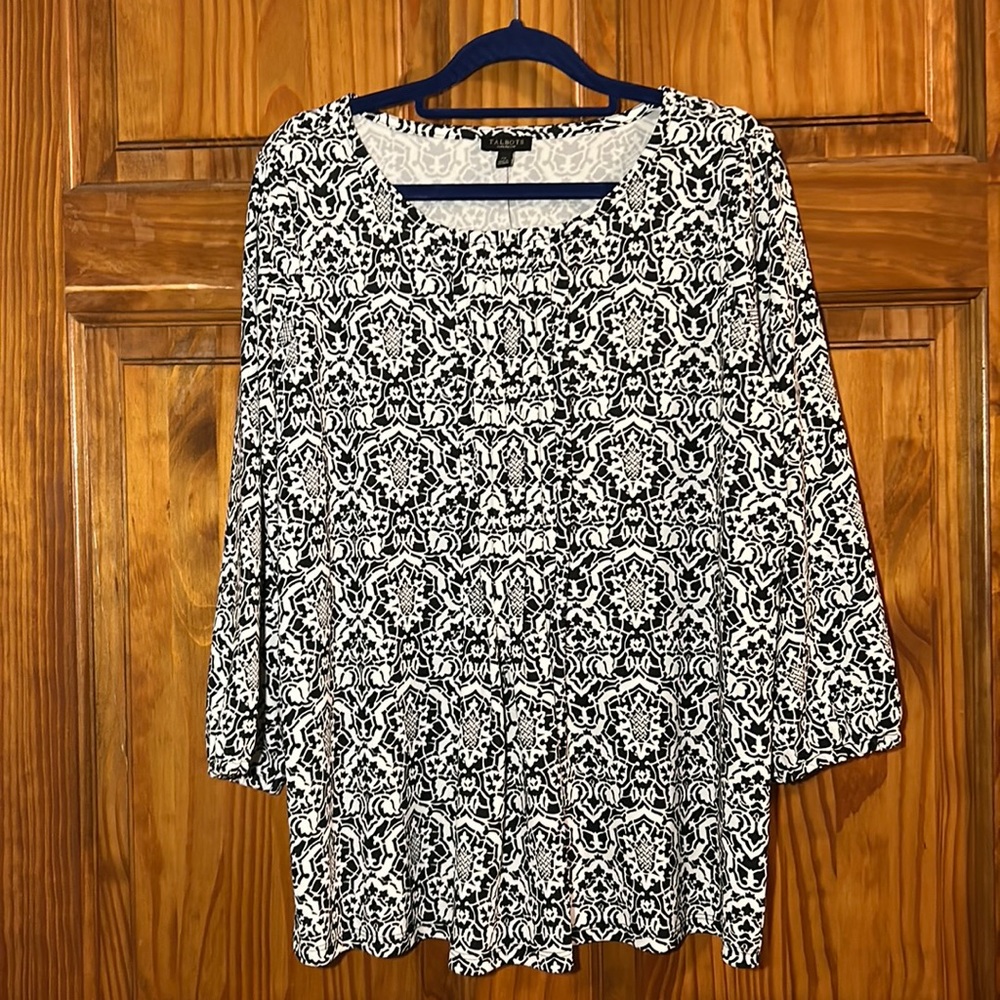 Talbots Print Knit Jersey Top